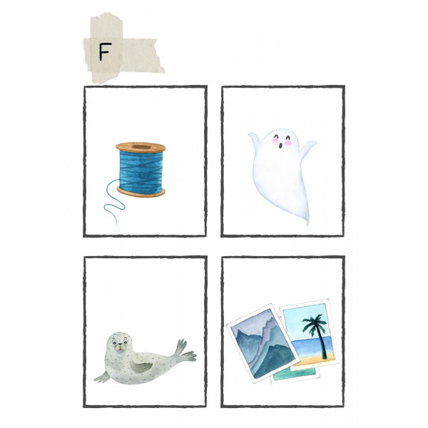 Discriminar sons a inici de paraula: Imatges amb els diferents sons a inici de paraula.