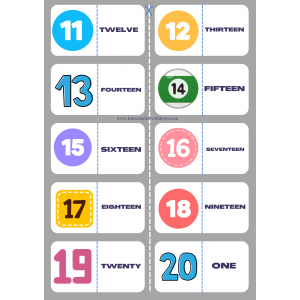 Domino numbers 1-20