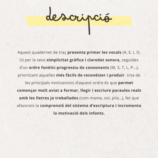 QUADERNET DE TRAÇ: LLETRA LLIGADA