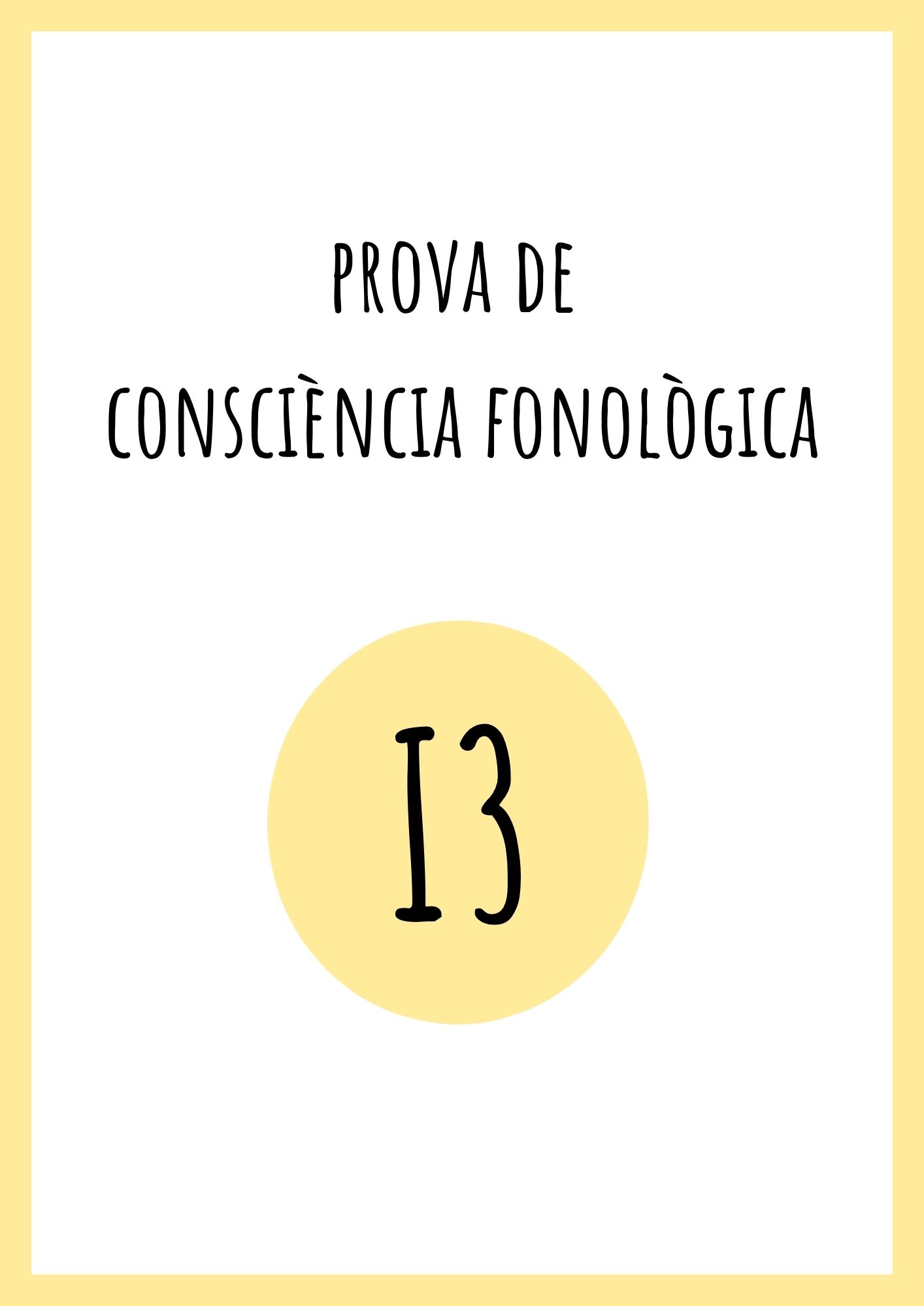 AVALUACIÓ CONSCIÈNCIA FONOLÒGICA I3