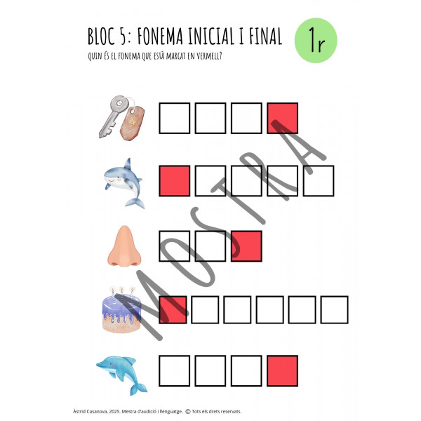 AVALUACIÓ CONSCIÈNCIA FONOLÒGICA 1r