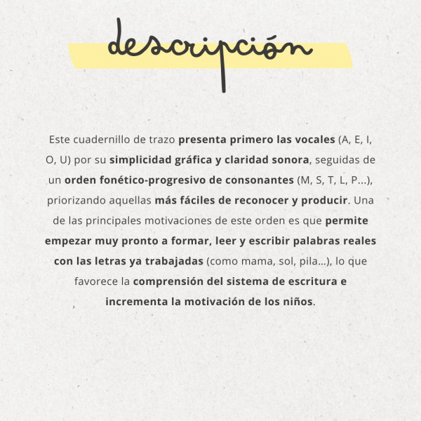 CUADERNILLO DE TRAZO: LETRA IMPRENTA