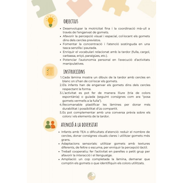 Motricitat fina: gomets de tardor