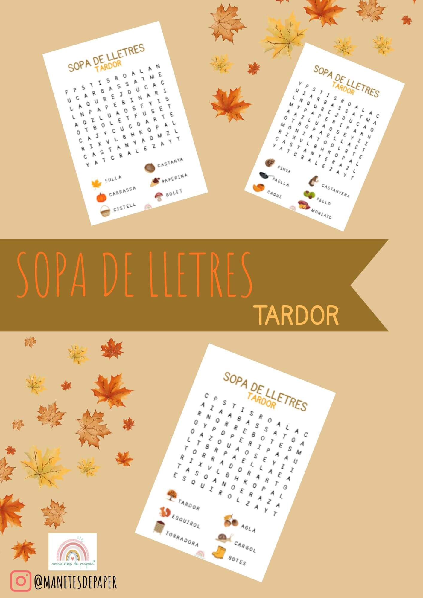 SOPA DE LLETRES DE LA TARDOR