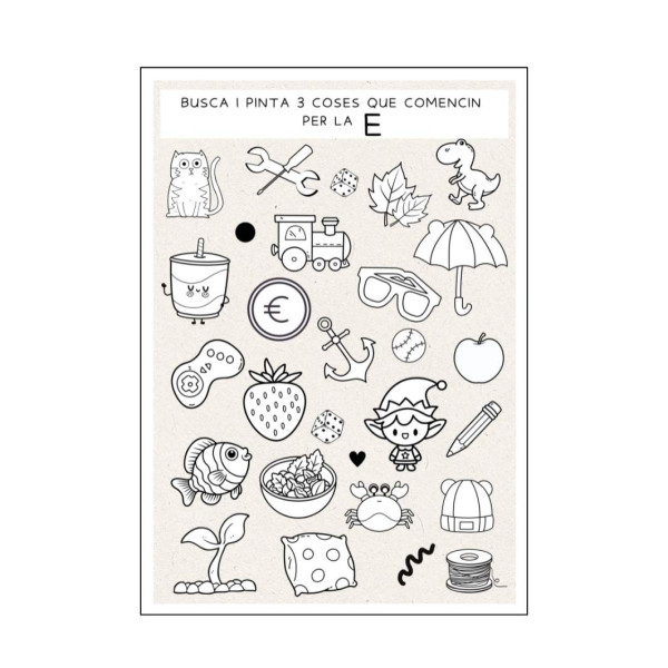 BUSCA I PINTA OBJECTES QUE COMENCIN PER......( VOCALS)