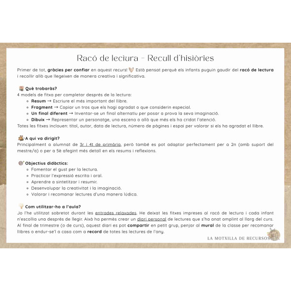 Racó de lectura – Recull d’històries