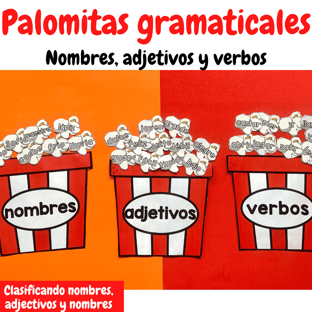 Palomitas gramaticales - Nombre, adjetivo y verbo