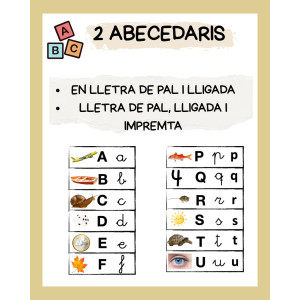 ABECEDARIS FONÈTICS 2 MODELS: PAL I LLIGADA; PAL, LLIGADA I IMPREMTA