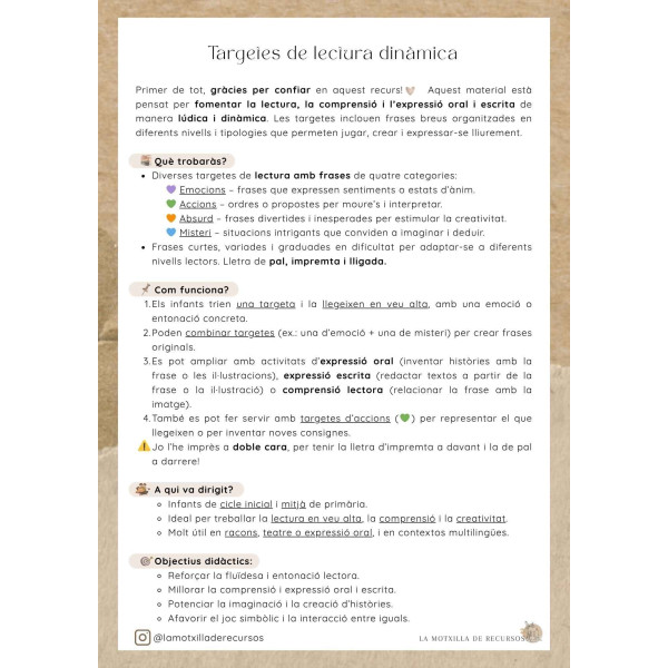 MOSTRA. TARGETES - LECTURA DINÀMICA