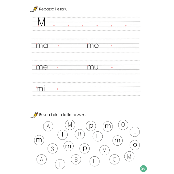 Dossier lectoescriptura en lletra d'impremta