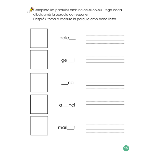 Dossier lectoescriptura en lletra d'impremta