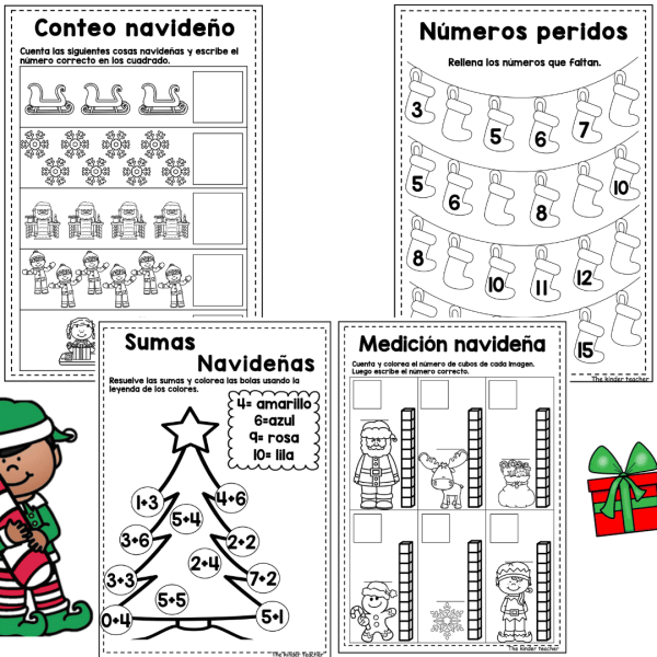 Cuaderno de matemáticas de Navidad - Ed. Infantil y Primaria
