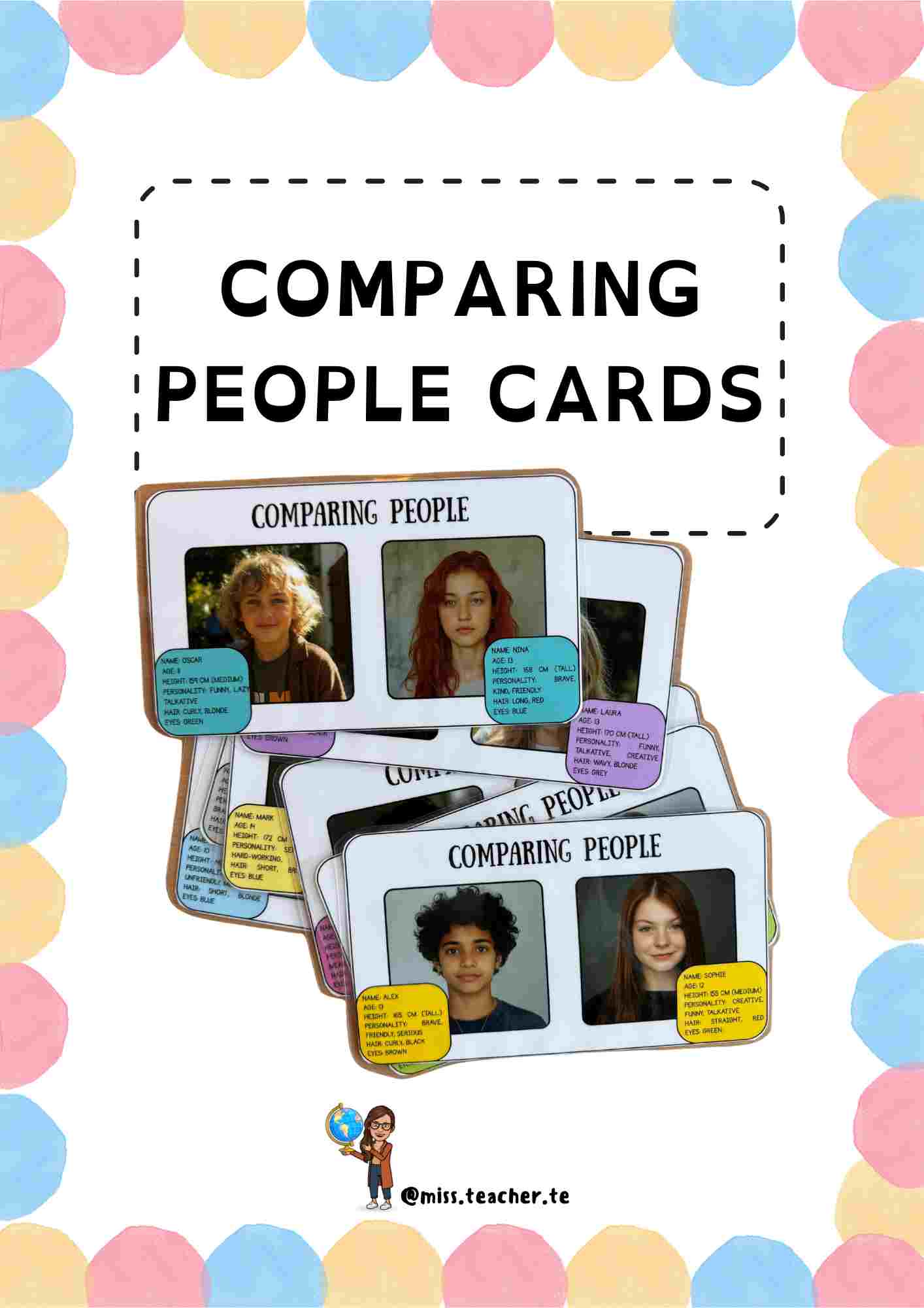 Comparatives: Comparing people cards