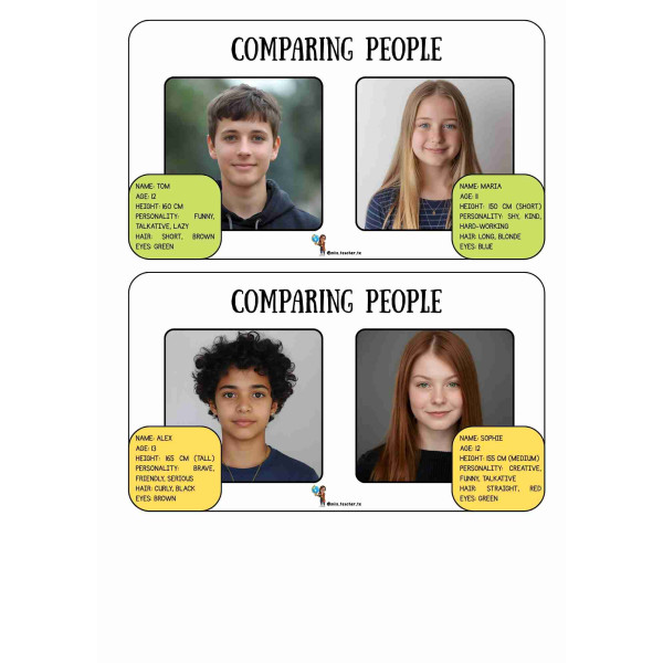 Comparatives: Comparing people cards