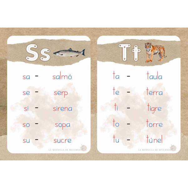 TARGETES - Lectura sil·làbica