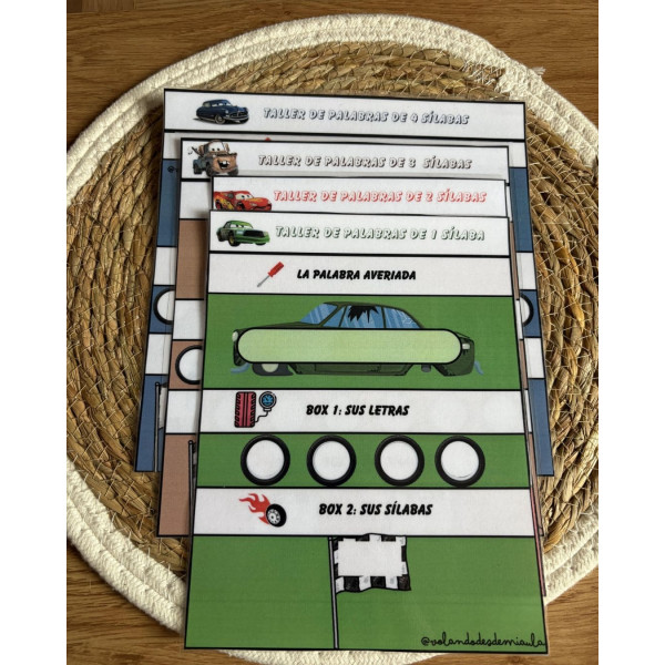 TALLERES de PALABRAS inspirados en CARS