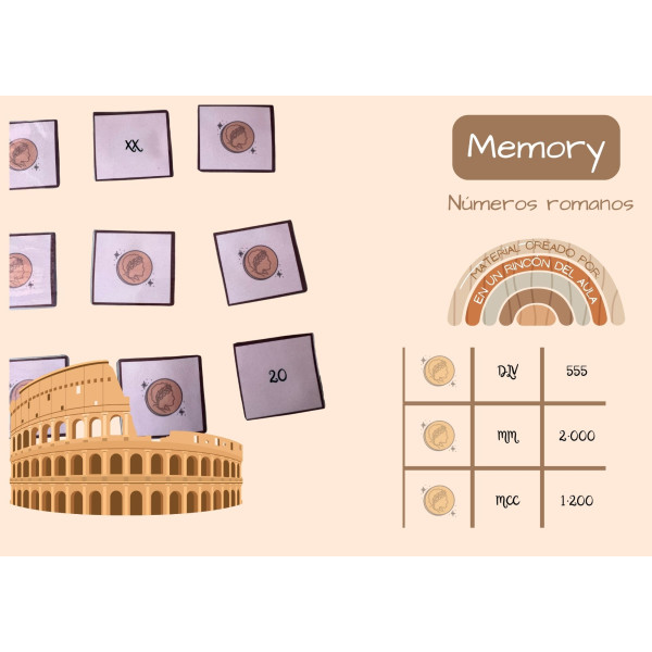 Memory de números romanos.