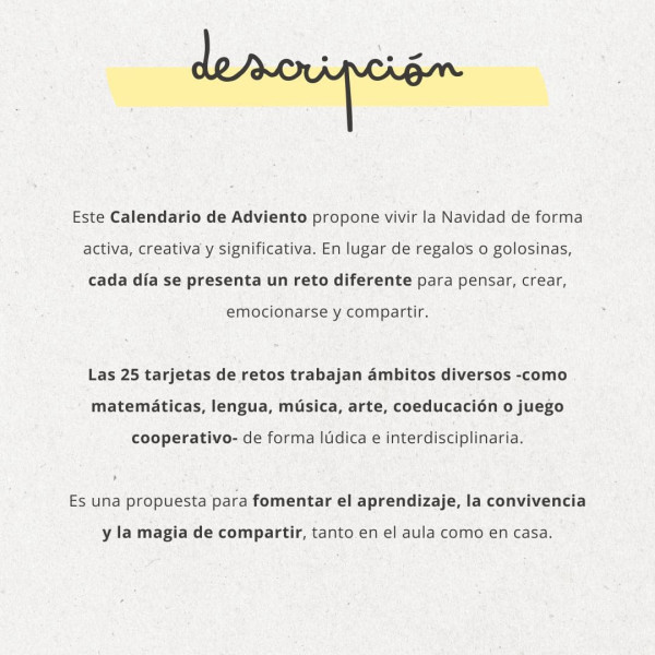 CALENDARIO DE ADVIENTO: NAVIDAD