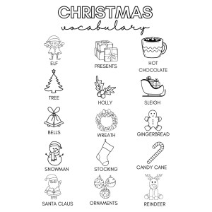 Christmas vocabulary: coloring