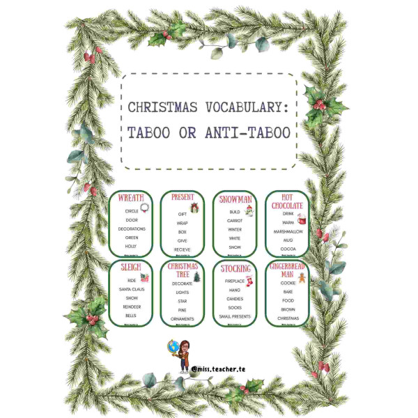 Christmas vocabulary: TABÚ