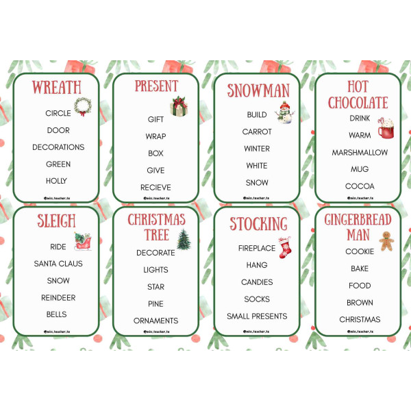 Christmas vocabulary: TABÚ