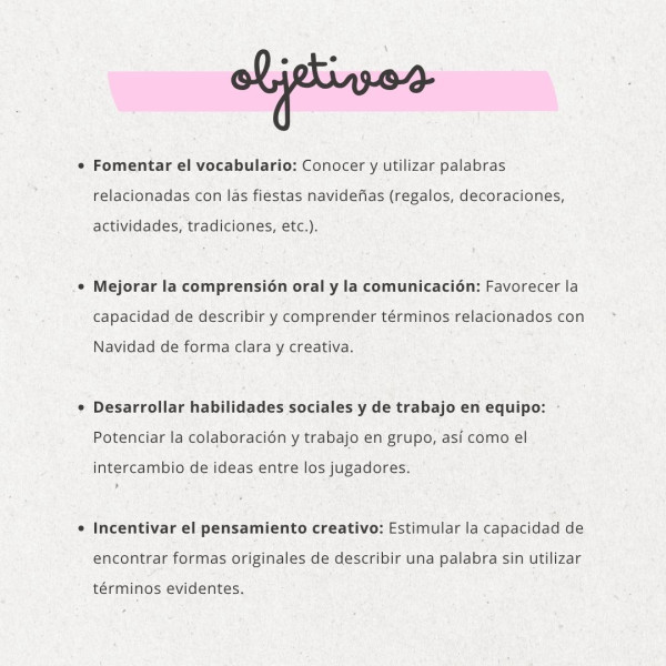 NAVIDAD; PALABRA PROHIBIDA - VOCABULARIO Y EXPRESIÓN ORAL