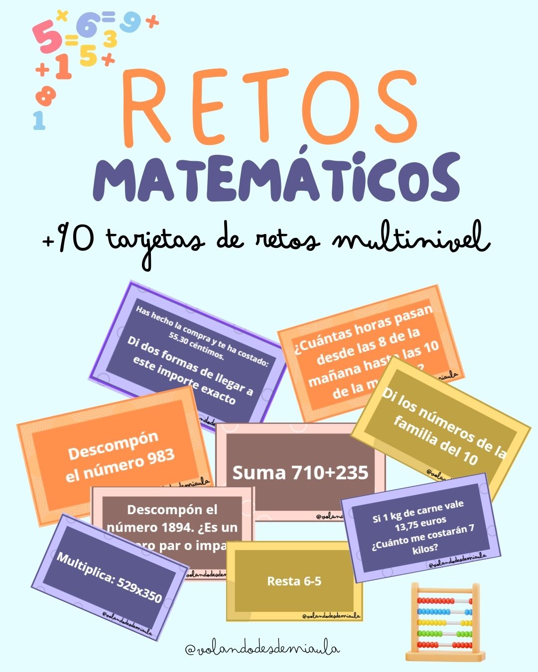 Tarjetas de RETOS MATEMÁTICOS MULTINIVEL