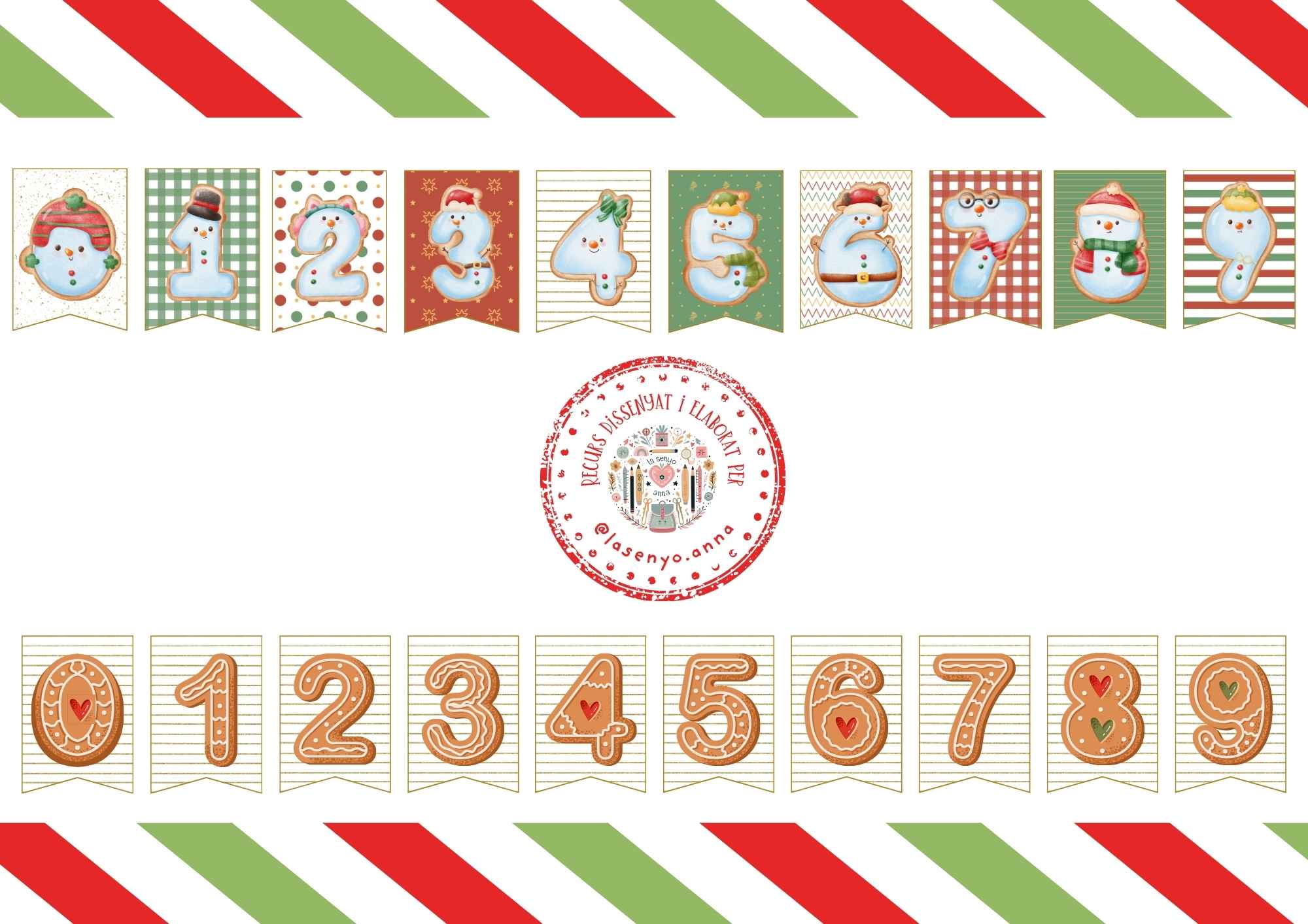 BANDERINES NÚMEROS NAVIDAD