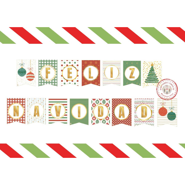 BANDERINES DECORATIVOS FELIZ NAVIDAD