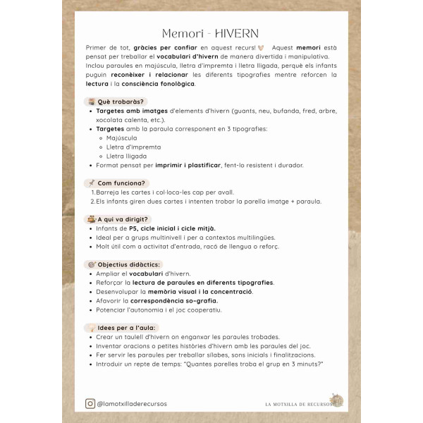 HIVERN - Memori vocabulari hivern