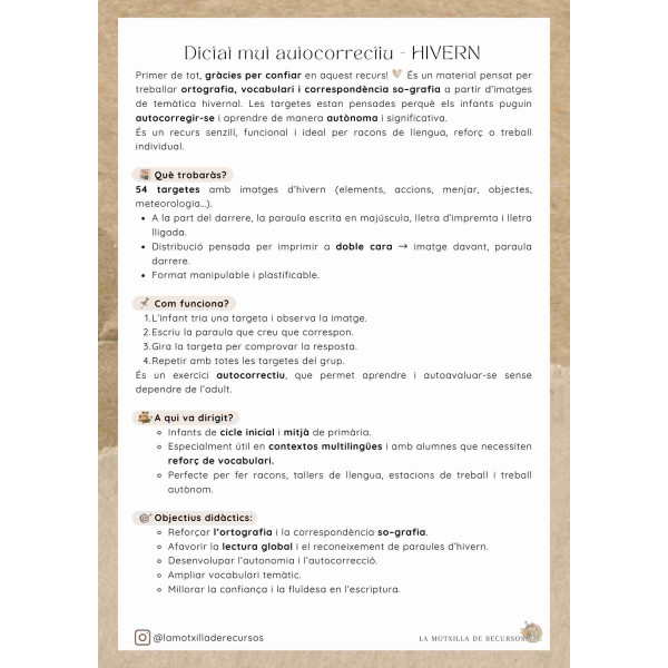 HIVERN - Dictat mut autocorrectiu