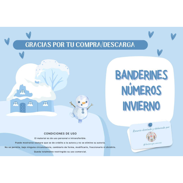 BANDERINES DECORATIVOS NÚMEROS INVIERNO