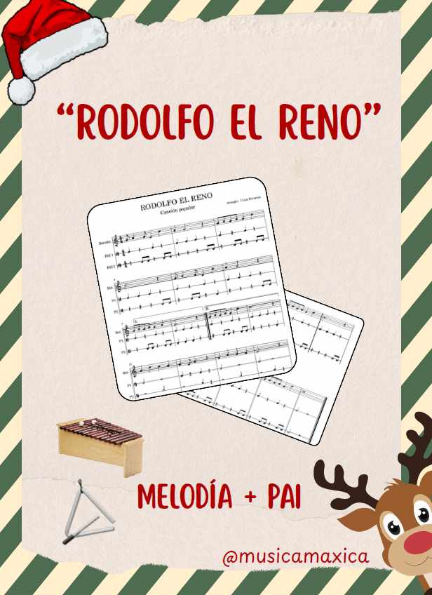 RODOLFO EL RENO. PARTITURA PAD+PAI