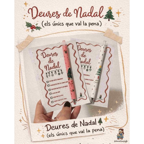 👉 Deures de Nadal: menys fitxes, més moments.