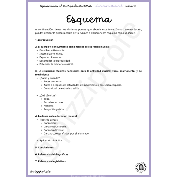 Tema 13 - Oposición al Cuerpo de Maestros de Educación Musical - Aragón Autora: pizziprofe