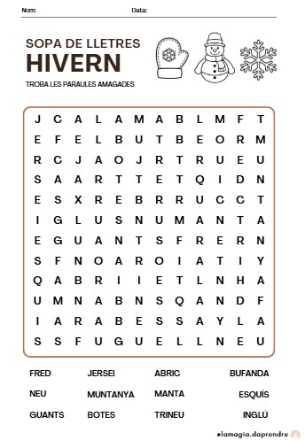 Sopa de lletres Hivern
