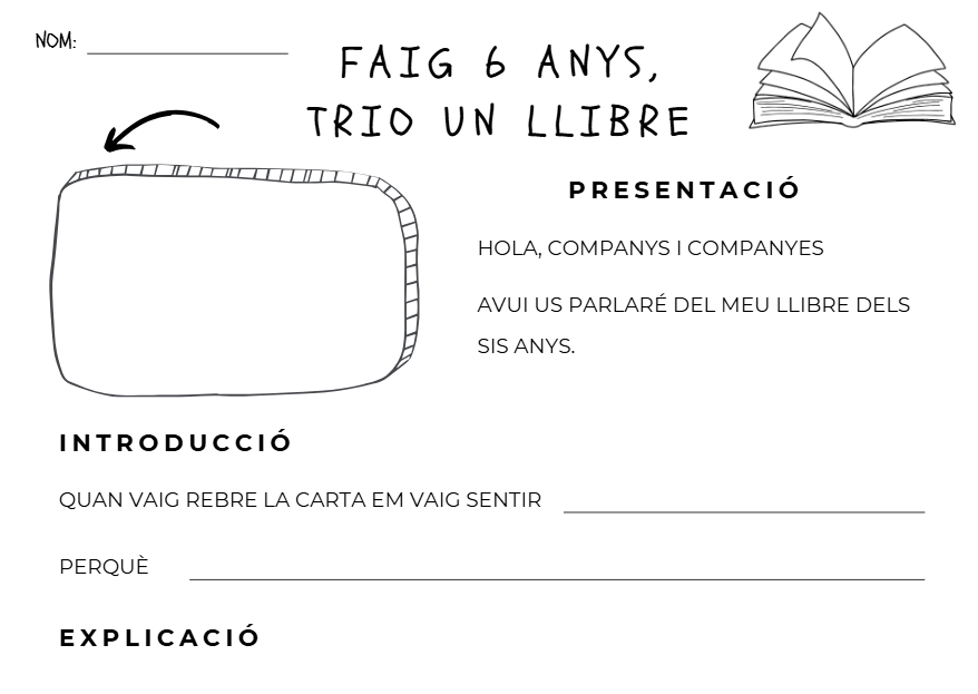 FAIG 6 ANYS, TRIO UN LLIBRE - Guió exposició oral