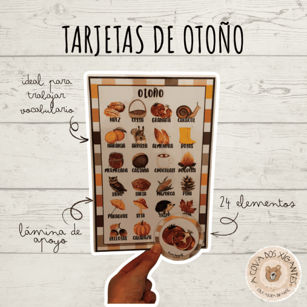 Tarjetas de vocabulario de otoño