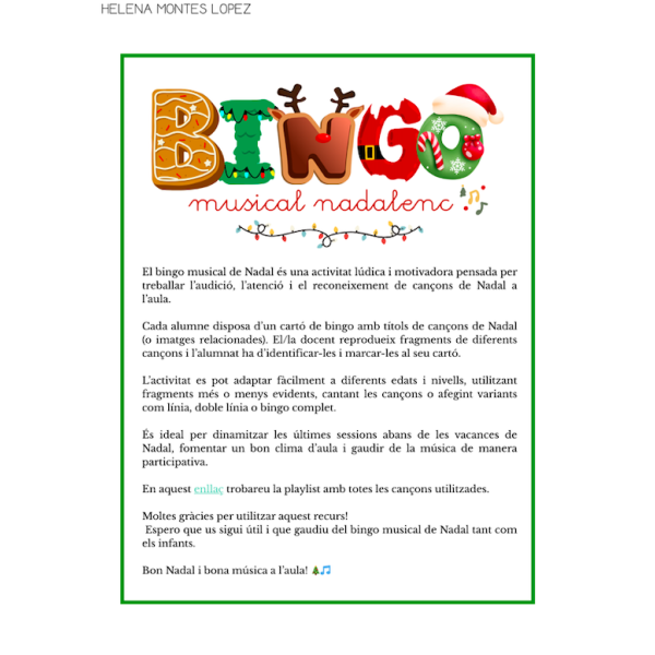 Bingo Musical Nadalenc