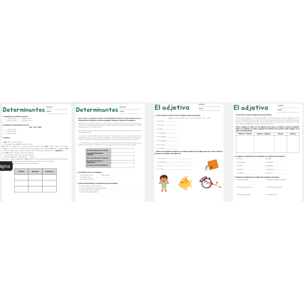 Fichas gramática Ciclo Medio