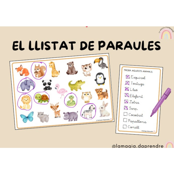 El llistat de paraules