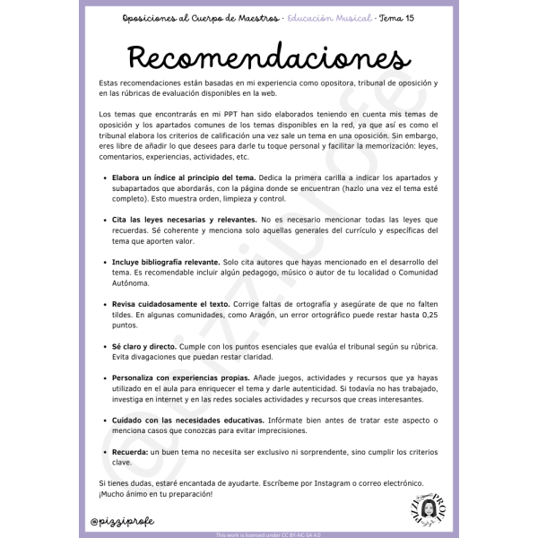 Tema 15 - Oposición al Cuerpo de Maestros de Educación Musical - Aragón Autora: pizziprofe