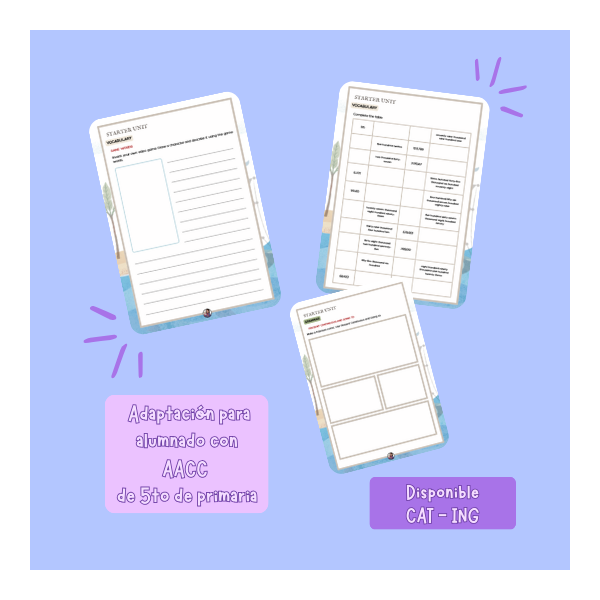 Cuadernos de aprendizaje adaptados de inglés (CAT - ING)