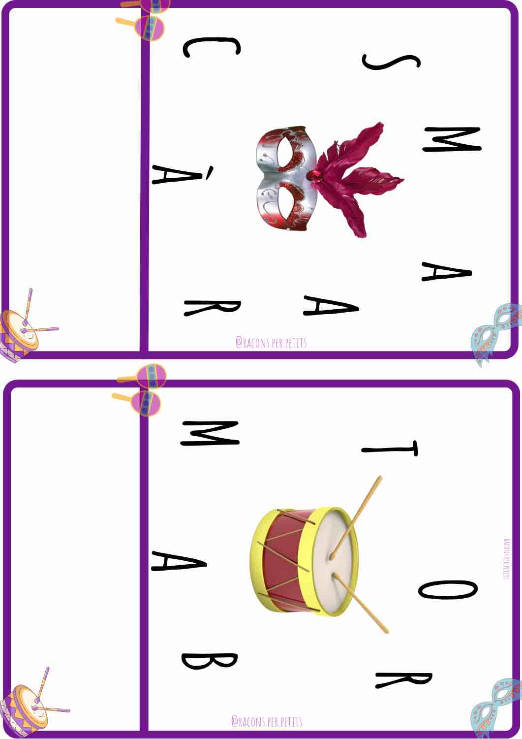 Ordena les lletres Carnaval