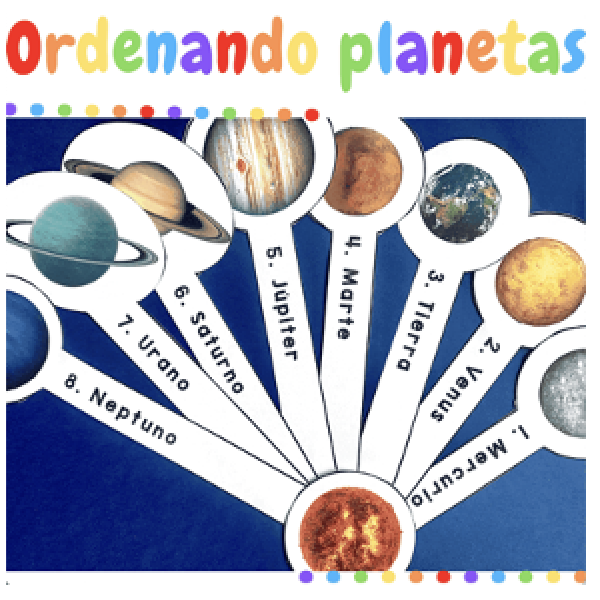 Ordenando planetas llavero