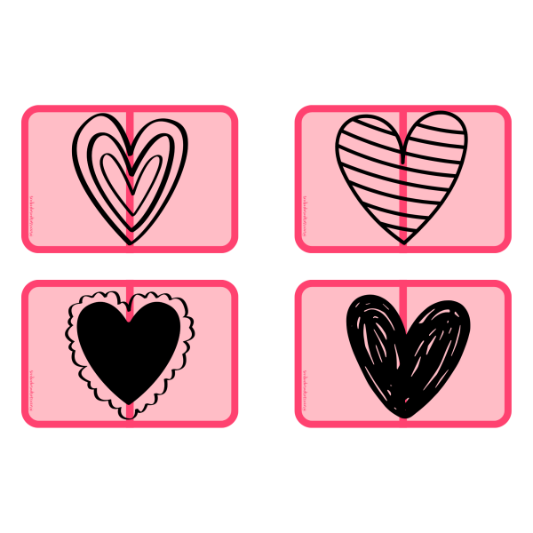 Mitades de corazones