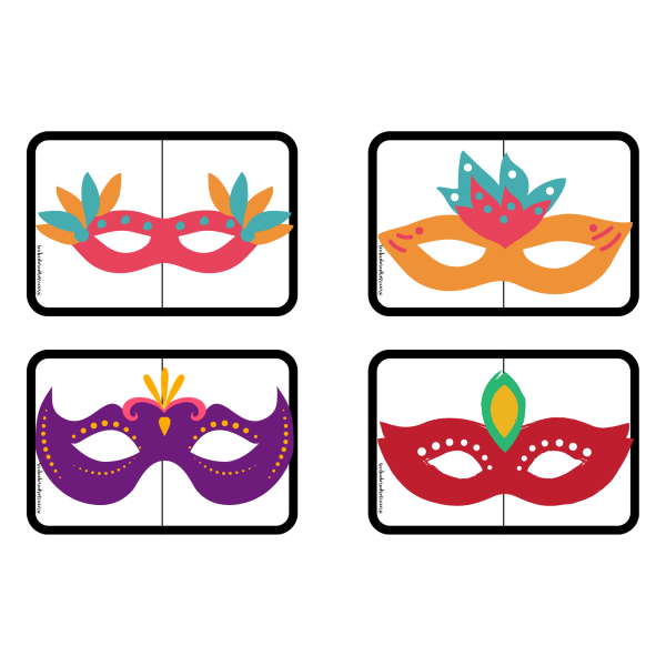 Mitades de antifaces y máscaras de animales