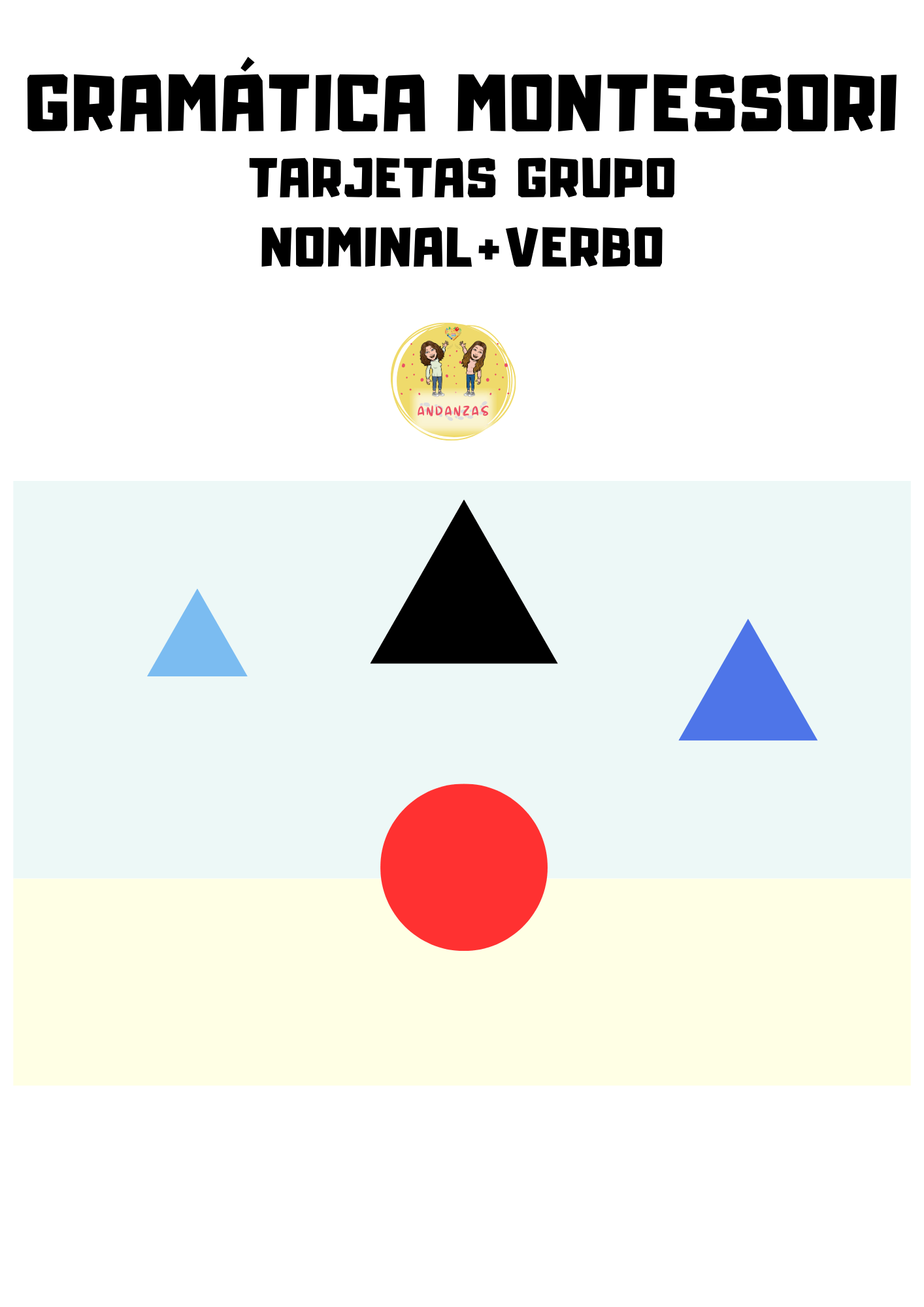 Gramática Montessori: tarjetas grupo nominal+verbo