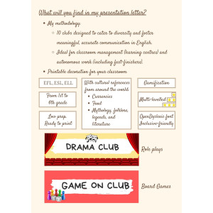 English Classroom Management Starter Kit | Decoration & Labels |English Corners | Clubs