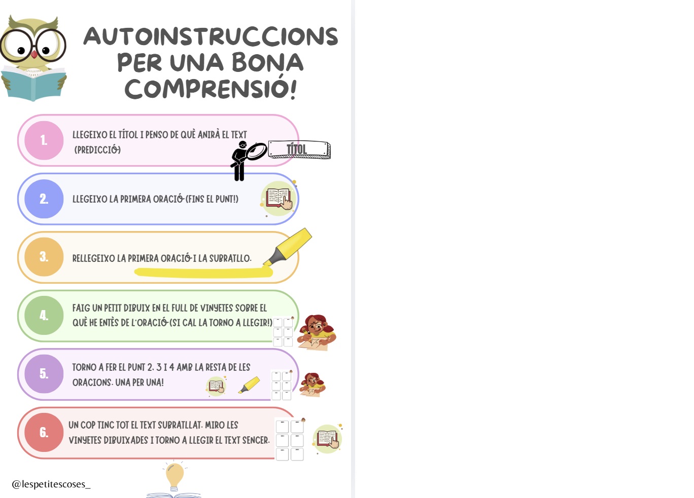 AUTOINSTRUCCIONS PER UNA BONA COMPRENSIÓ